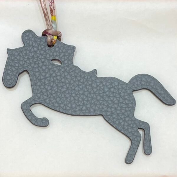 187 Factory Bag Charm Knight Horse Charm Violet Epsom Leather / Blue Lin Togo Leather