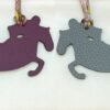 187 Factory Bag Charm Knight Horse Charm Violet Epsom Leather / Blue Lin Togo Leather
