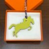 New Arrival Knight Horse Charm Lime Epsom Leather / Blue Saphir Togo Leather