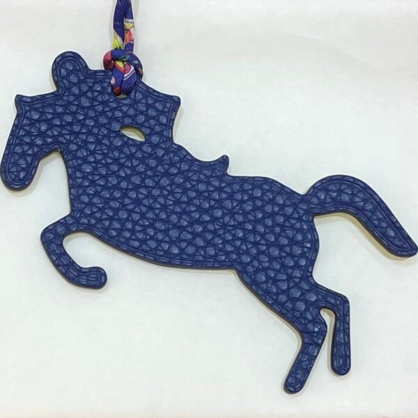 New Arrival Knight Horse Charm Lime Epsom Leather / Blue Saphir Togo Leather