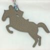 UK London Knight Horse Charm Vert Criquet Epsom Leather /Gris Tourterelle Togo Leather