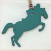 USA Washington Malachite Epsom Leather / Violet Togo Leather Knight Horse Charm