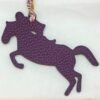 USA Washington Malachite Epsom Leather / Violet Togo Leather Knight Horse Charm