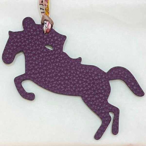 USA Washington Malachite Epsom Leather / Violet Togo Leather Knight Horse Charm