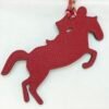 Full Handmade Knight Horse Charm Epsom Rouge Casaque / Togo Gold
