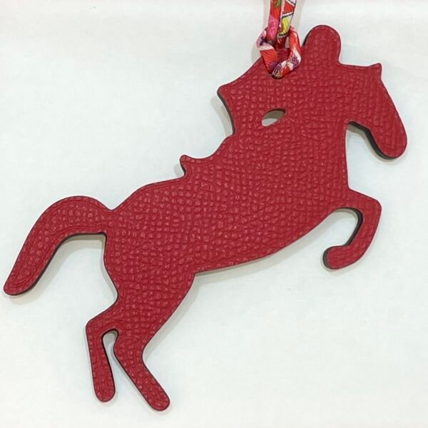 Full Handmade Knight Horse Charm Epsom Rouge Casaque / Togo Gold