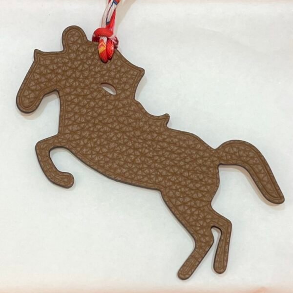 Full Handmade Knight Horse Charm Epsom Rouge Casaque / Togo Gold