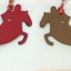 Full Handmade Knight Horse Charm Epsom Rouge Casaque / Togo Gold
