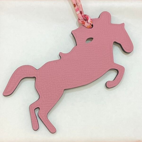 UK London 187 Factory Rose Confetti Epsom Leather / Togo Leather Dark Coffee Knight Horse Charm