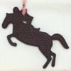 UK London 187 Factory Rose Confetti Epsom Leather / Togo Leather Dark Coffee Knight Horse Charm