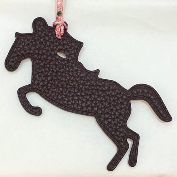 UK London 187 Factory Rose Confetti Epsom Leather / Togo Leather Dark Coffee Knight Horse Charm