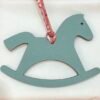 Full Handmade Trojan Horse Charm Epsom Blue Atoll / Togo Orange Bag Charm
