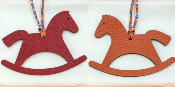 187 Factory Bag Charm Images Trojan Horse Charm Epsom Leather Rouge Casaque / Togo Leather Orange