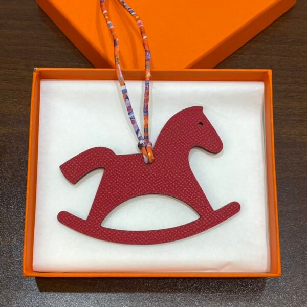 187 Factory Bag Charm Images Trojan Horse Charm Epsom Leather Rouge Casaque / Togo Leather Orange