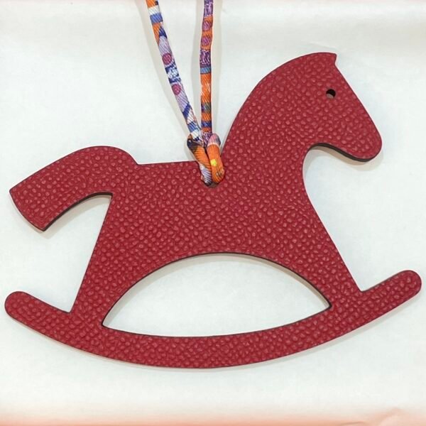 187 Factory Bag Charm Images Trojan Horse Charm Epsom Leather Rouge Casaque / Togo Leather Orange