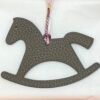 Full Handmade Violet Epsom Leather / Etoupe Togo Leather Trojan Horse Charm