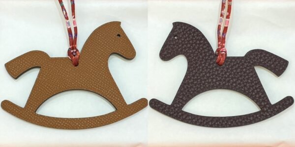 USA Washington Trojan Horse Charm Gold Epsom Leather / Dark Coffee Togo Leather