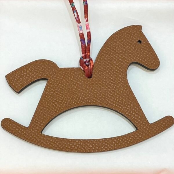 USA Washington Trojan Horse Charm Gold Epsom Leather / Dark Coffee Togo Leather
