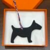 187 Factory Bag Charm Images Dog Charm Togo Noir / Epsom Craie