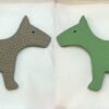 187 Factory Dog Charm Togo Gris Tourterelle / Epsom Vert Criquet Bag Charms