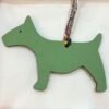 187 Factory Dog Charm Togo Gris Tourterelle / Epsom Vert Criquet Bag Charms