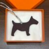 USA Washington Dog Charm Togo Leather Bordeaux / Epsom Leather Blue Atoll