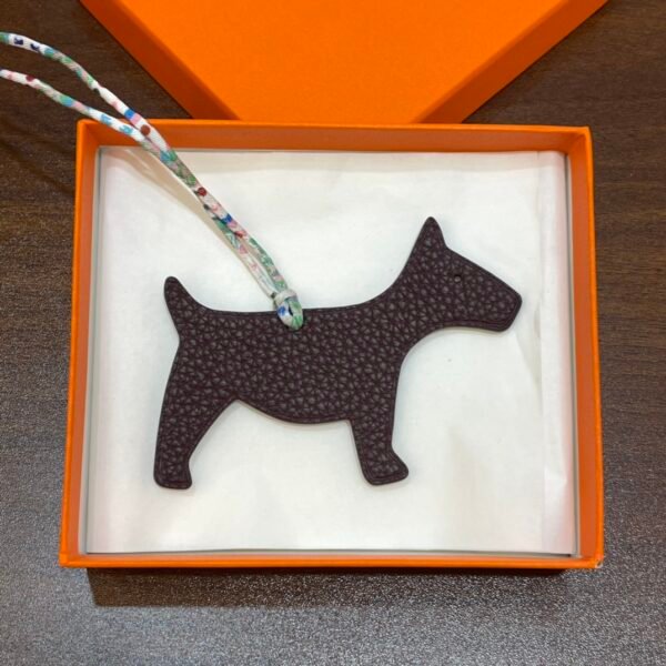 USA Washington Dog Charm Togo Leather Bordeaux / Epsom Leather Blue Atoll