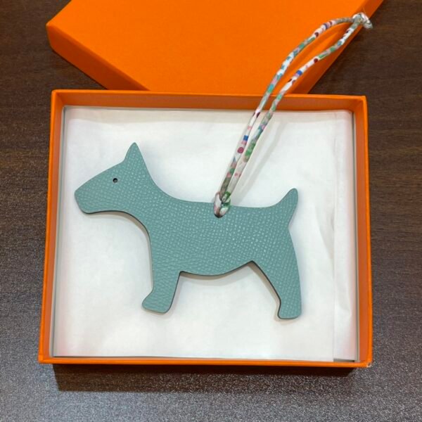 USA Washington Dog Charm Togo Leather Bordeaux / Epsom Leather Blue Atoll