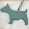 USA Washington Dog Charm Togo Leather Bordeaux / Epsom Leather Blue Atoll
