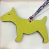 Full Handmade Dog Charm Togo Leather Blue Saphir / Epsom Leather Lime