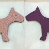 Australia Sydney Dog Charm Rose Eglantine Togo Leather / Violet Epsom Leather