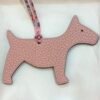 Australia Sydney Dog Charm Rose Eglantine Togo Leather / Violet Epsom Leather