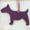 Australia Sydney Dog Charm Rose Eglantine Togo Leather / Violet Epsom Leather