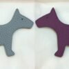 Cute Bag Charm Blue Lin Togo Leather / Violet Epsom Leather Dog Charm