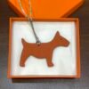 Lovely Bag Charms Orange Togo Leather / Malachite Epsom Leather Dog Charm