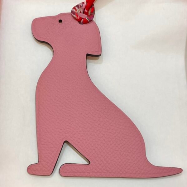 USA New York Little Dog Charm Rose Confetti Togo / Rouge Casaque Epsom