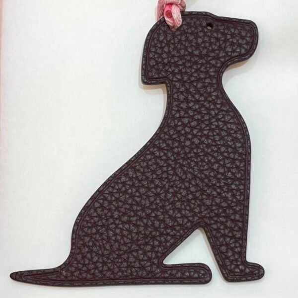 187 Factory Little Dog Charm Togo Bordeaux / Epsom Rose Confetti