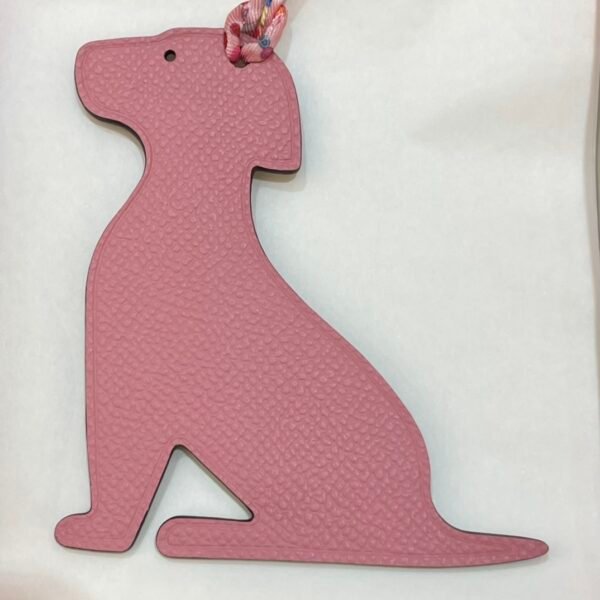187 Factory Little Dog Charm Togo Bordeaux / Epsom Rose Confetti