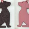 187 Factory Little Dog Charm Togo Bordeaux / Epsom Rose Confetti