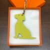 187 Factory Bag Charms Little Dog Charm Noir Togo Leather / Lime Epsom Leather