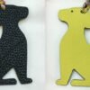 187 Factory Bag Charms Little Dog Charm Noir Togo Leather / Lime Epsom Leather