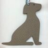 UK London Little Dog Charm Gris Tourterelle Togo Leather / Vert Criquet Epsom Leather 