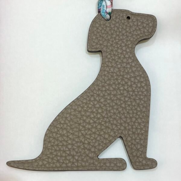 UK London Little Dog Charm Gris Tourterelle Togo Leather / Vert Criquet Epsom Leather 