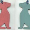 Full Handmade Little Dog Charm Blue Atoll Epsom Leather / Pink Togo Leather
