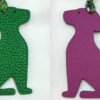 Australia Sydney Little Dog Charm Togo Rose Purple / Epsom Vert Bambou