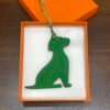 Australia Sydney Little Dog Charm Togo Rose Purple / Epsom Vert Bambou