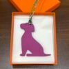 Australia Sydney Little Dog Charm Togo Rose Purple / Epsom Vert Bambou