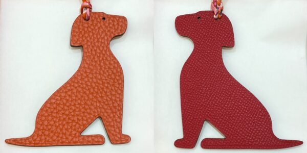 Canada Toronto Little Dog Charm Orange Togo Leather / Epsom Leather Rouge Casaque