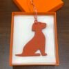 Canada Toronto Little Dog Charm Orange Togo Leather / Epsom Leather Rouge Casaque