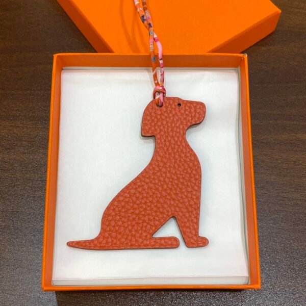Canada Toronto Little Dog Charm Orange Togo Leather / Epsom Leather Rouge Casaque